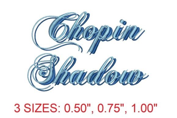 Chopin Shadow Embroidery Font