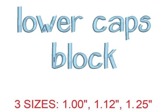 Lower Caps Block Embroidery Font
