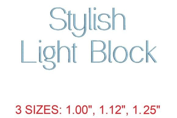 Stylish Light Block Embroidery Font
